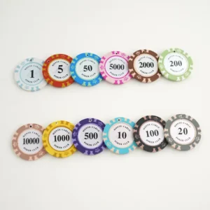 Chip poker รุ่น MONTE CARLO  วัสดุ : Clay- รุ่นมีเลข ชิปละ 15 บาท