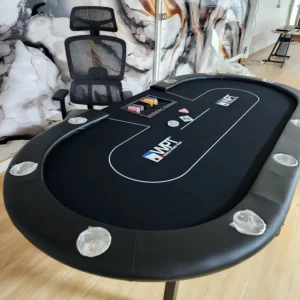 โต๊ะสำหรับเล่นกีฬา Poker สำเร็จรูป ไม่ต้องประกอบ พับขาเก็บได้ (มีที่วางแก้ว)